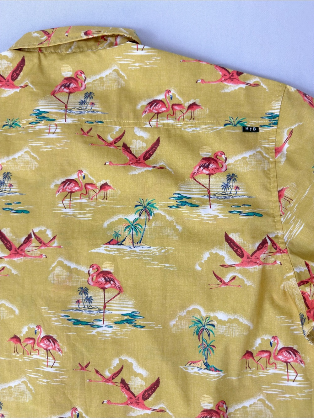Howler Brothers Mansfield Shirt Men’s XL Yellow Flamingo Button Front - Picture 9 of 9
